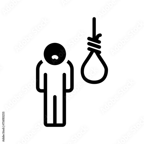 Vector solid black icon for Suicide