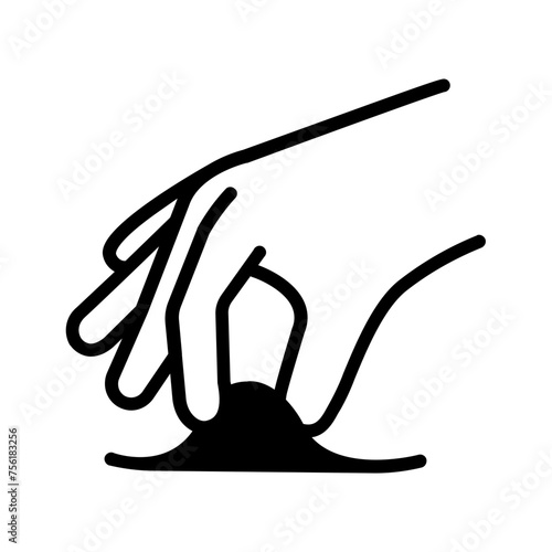 Vector solid black icon for Pinching