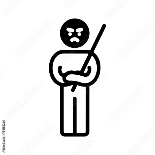 Vector solid black icon for Cruel