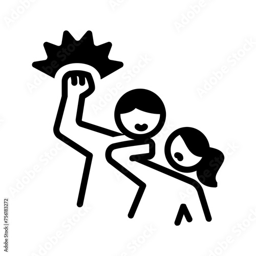 Vector solid black icon for Domestic violence