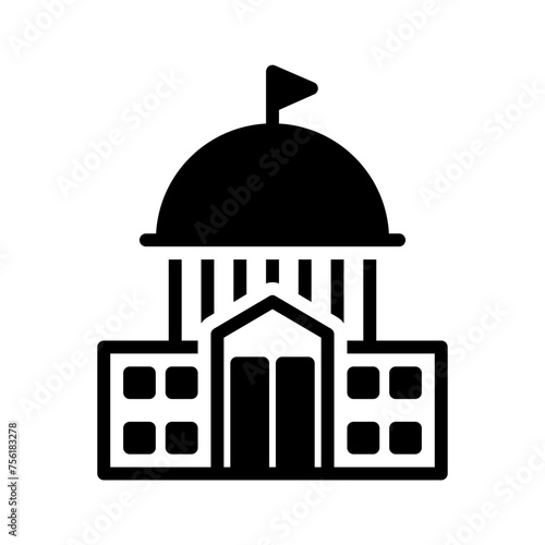 Vector solid black icon for Federal