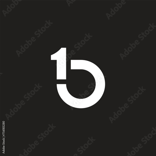 letter first b simple geometric logo vector