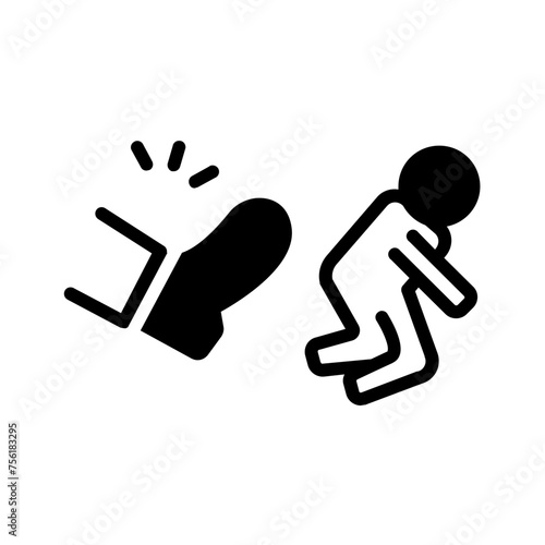 Vector solid black icon for Kicking