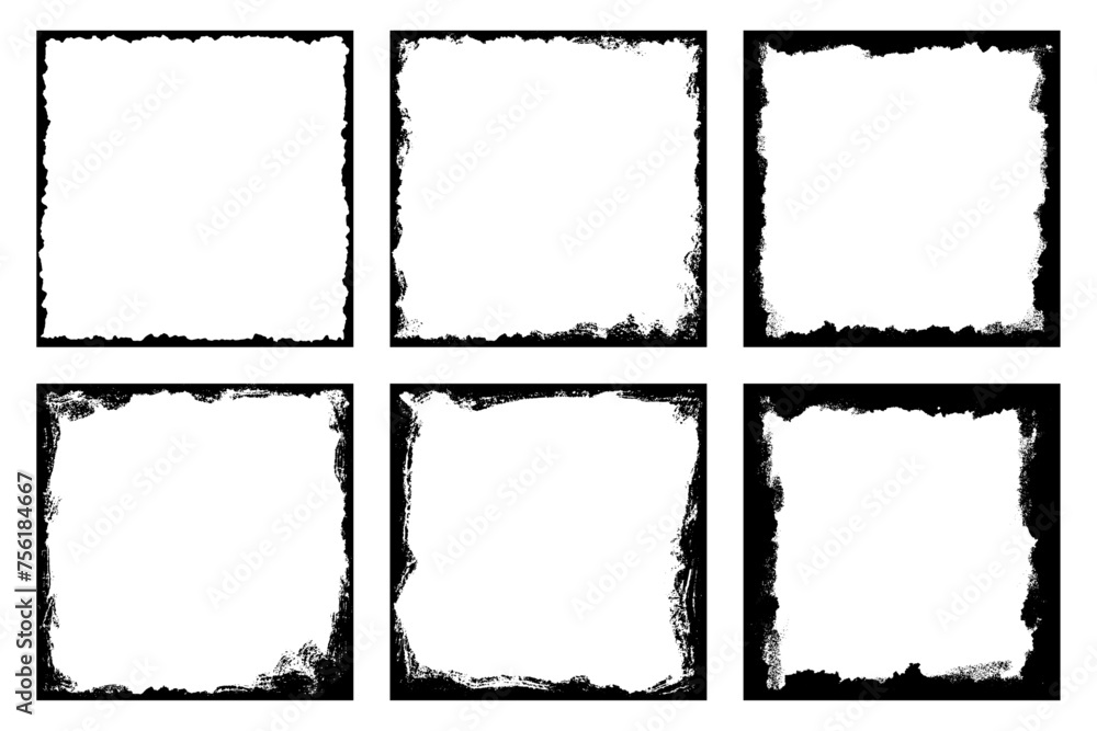 Distressed dirty borders collection on white background. Distressed dirty borders collection on white background.
