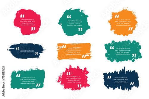 collection of double inverted comma mark template for web communication vector illustration