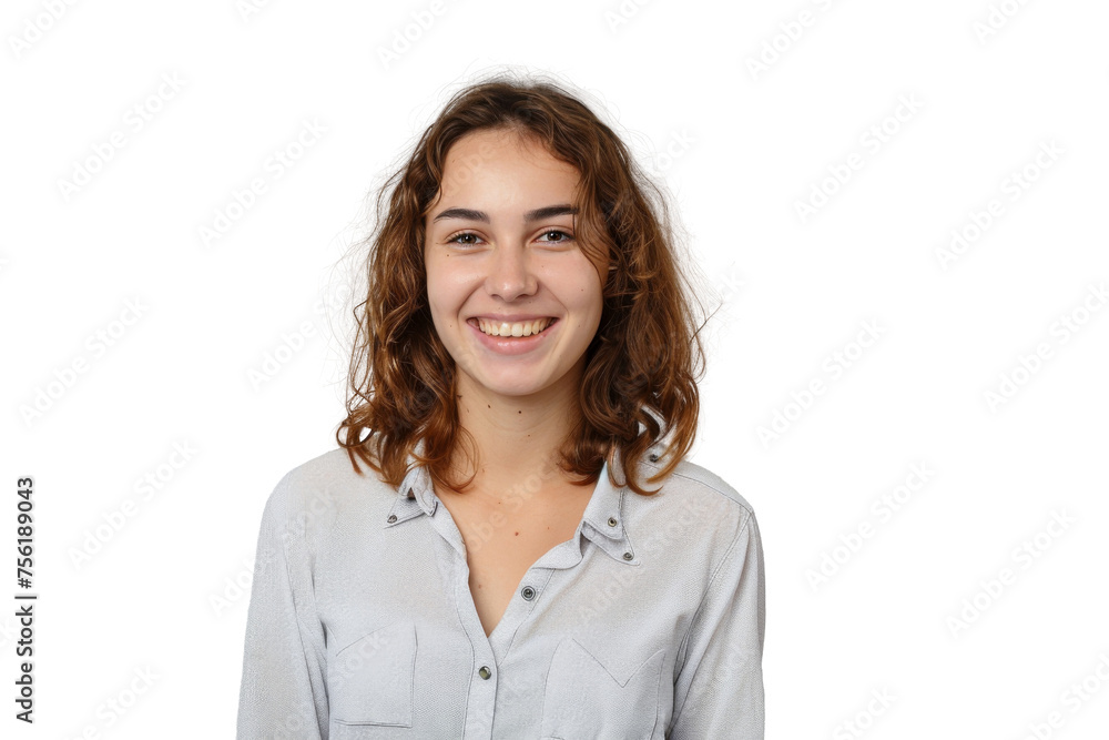 Studio portrait of a beautiful young woman with an attractive smile wearing casual outfits looking at camera, isolated on transparent png background. Studio portrait of a beautiful young woman with an attractive smile wearing casual outfits looking at camera, isolated on transparent png background.