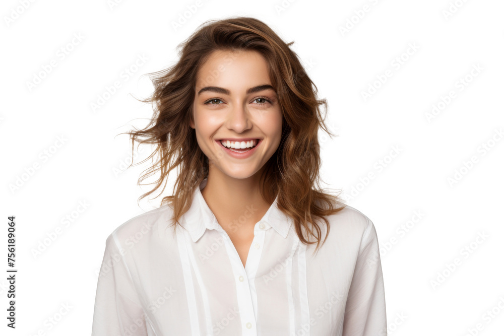Studio portrait of a beautiful young woman with an attractive smile wearing casual outfits looking at camera, isolated on transparent png background. Studio portrait of a beautiful young woman with an attractive smile wearing casual outfits looking at camera, isolated on transparent png background.
