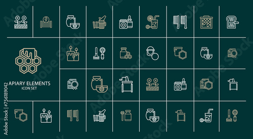Apiary elements icon set design vector.