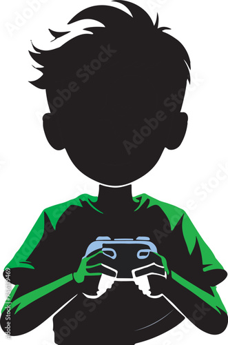 Adobe Illustrator Artwork of a boy playing video game logo