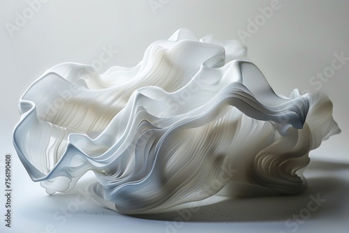 This is a close-up photo of a glossy object with flowing, organic shapes and smooth, fluid-like curves reminiscent of petals or liquid forms. abstract background fluid and flower forms