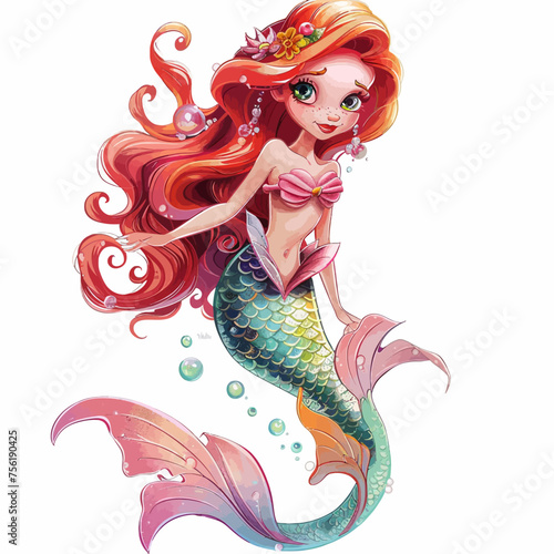 mermaid fairytale character cartoon