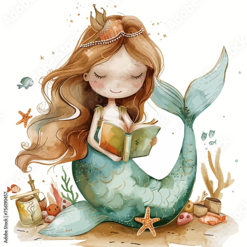 mermaid fairytale character cartoon