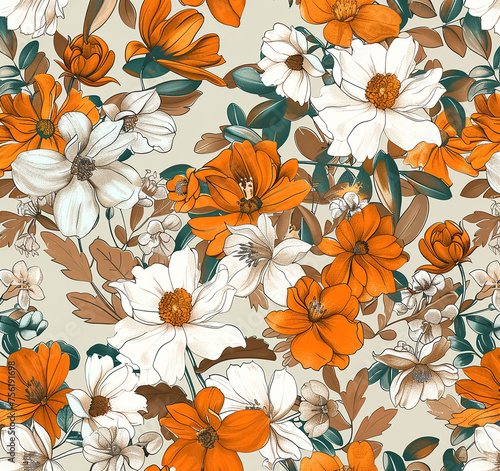 seamless pattern with flowers