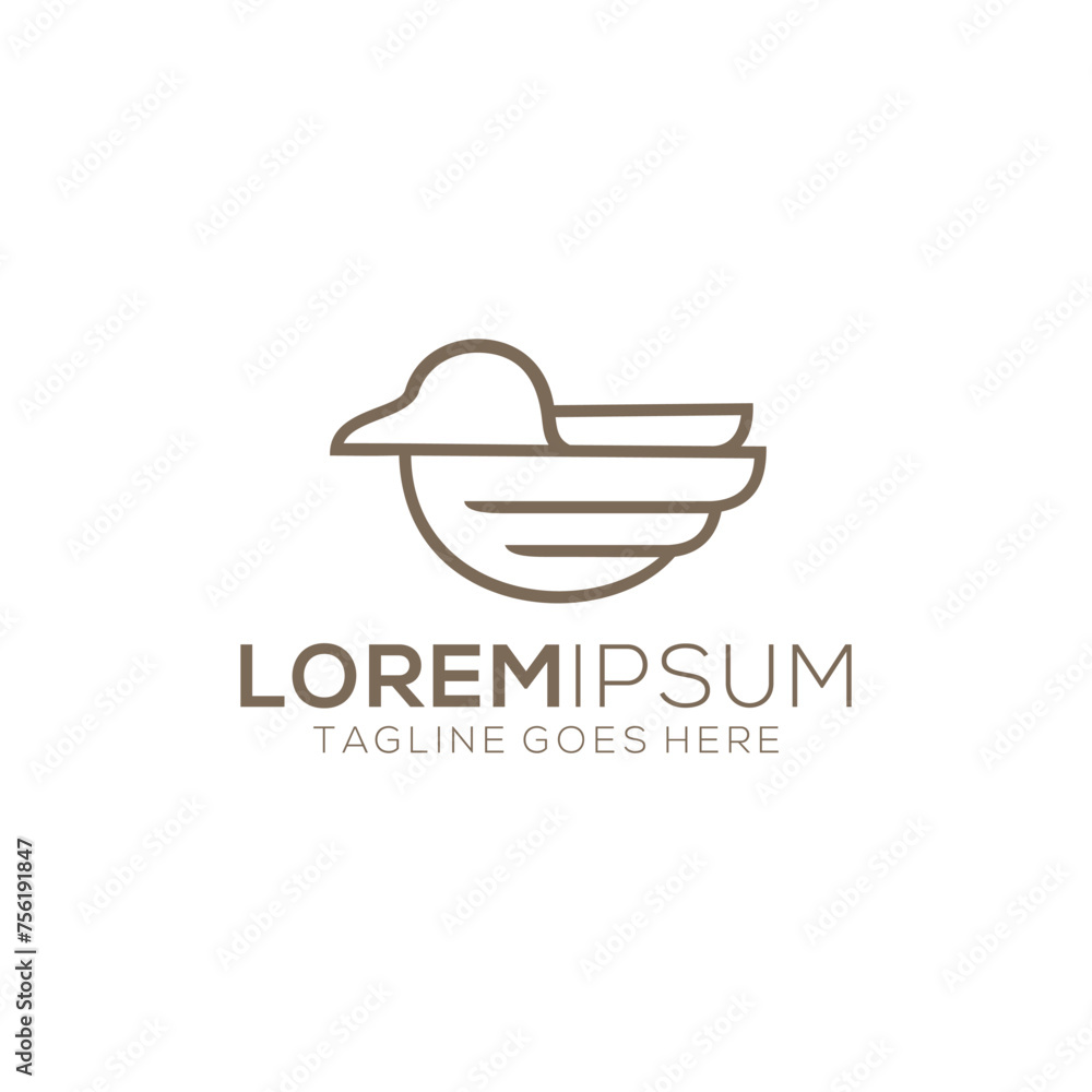 Flat style bird icon logo design Flat style bird icon logo design