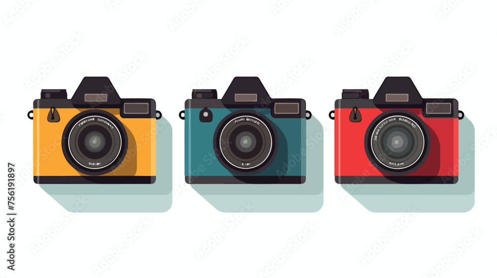 Camera Icon in flat style isolated on background flat