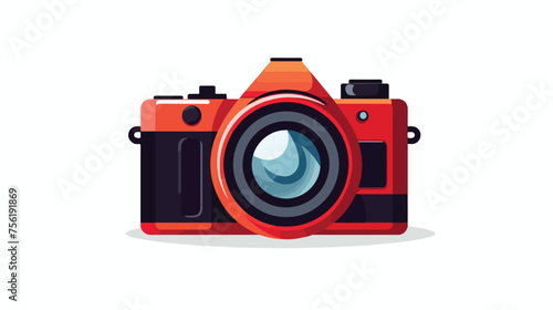 Camera Icon in flat style isolated on background flat