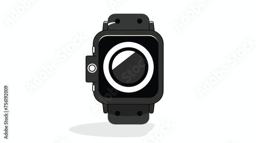 Camera in smart watch simple icon on white background
