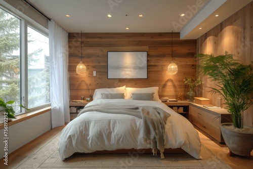 A minimalist bedroom retreat, complete with minimalist furniture designs © Boinah