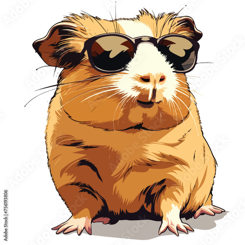 Cool Guinea Pig Clipart isolated on white background