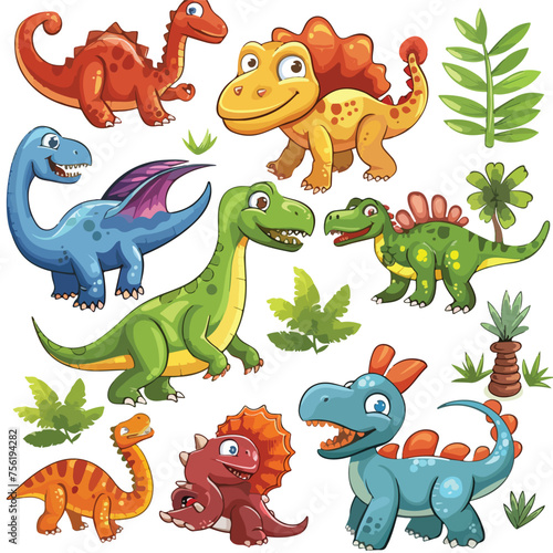 Cute Dinosaurs Clipart Clipart isolated on white background © Aliha