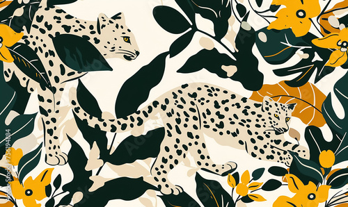 seamless leopard pattern.