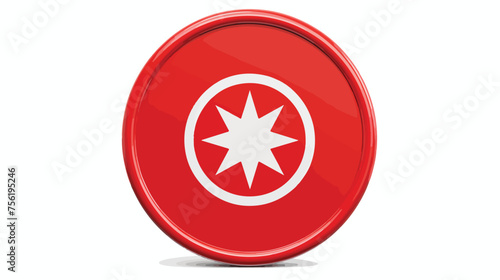 Circular flag icon of Morocco flat vector isolated o