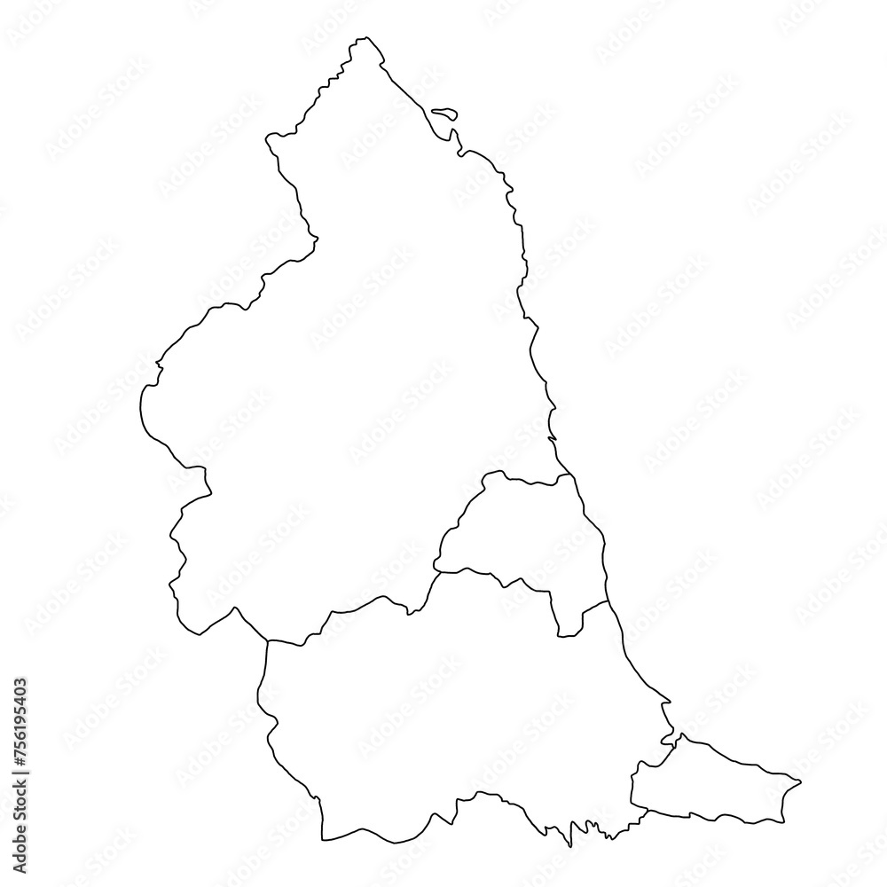 3d rendering High Quality outline map of North East England is a region of England, with borders of the ceremonial counties