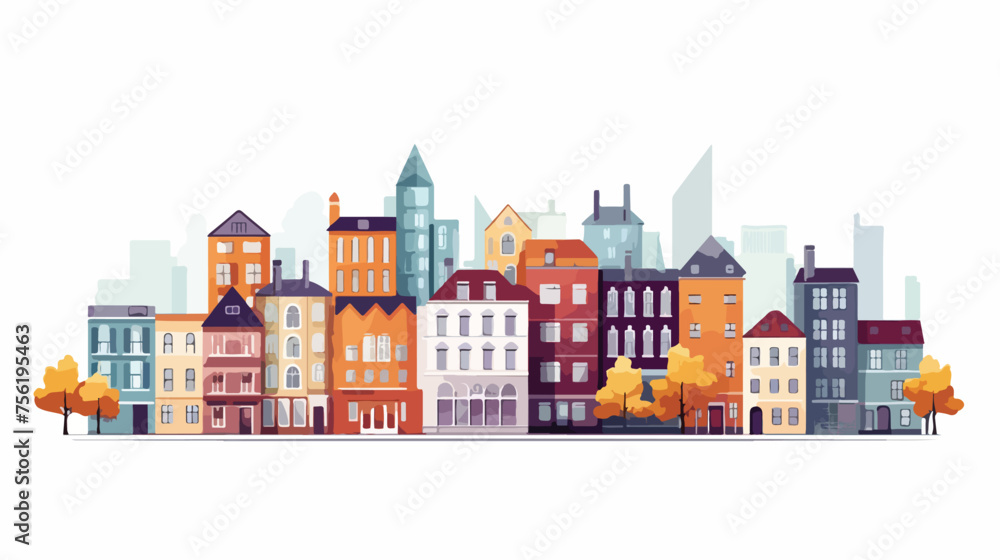 City urban design flat vector isolated on white background