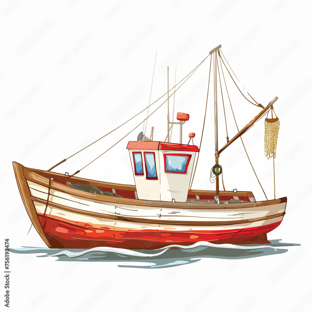 Fototapeta premium Fishing Boat Clipart Clipart isolated on white background