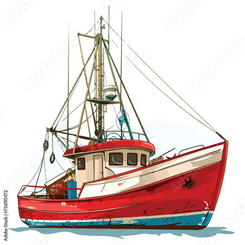 Fishing Boat Clipart Clipart isolated on white background