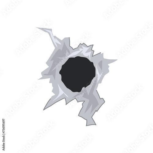gun bullet hole cartoon vector illustration