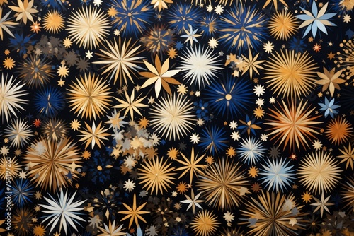 Colorful fireworks light up the night sky