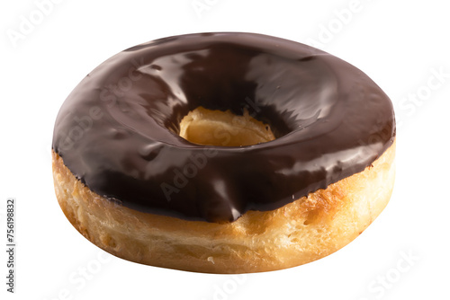 chocolate donut isolated on a transparent background