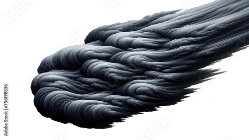 Flying cloud of black dark smoke after explosion. Transparent background. Isolated object. Concept of depression, death, hatred, fear, emotions, mental illness, black magic, background, danger. photo