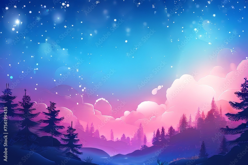 Naklejka premium abstract Mountain Range Colourful Wallpaper Digital Art Backdrop