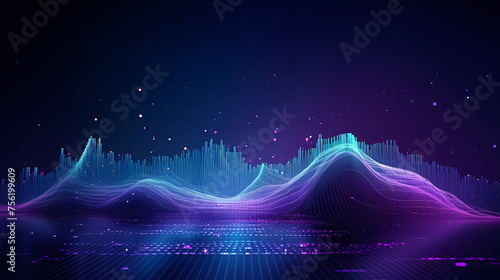 Bright bright curves, abstract curves background
