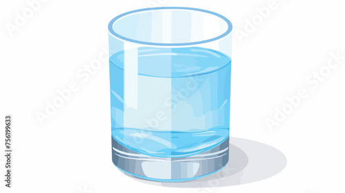 Drinking water glass icon in isometric style flat vector
