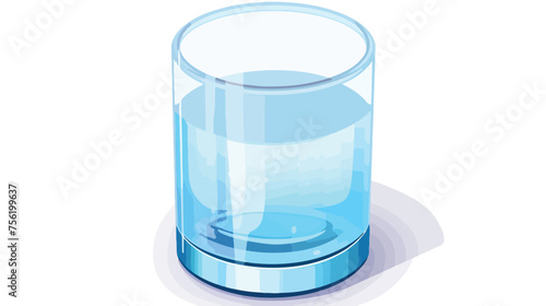 Drinking water glass icon in isometric style flat vector