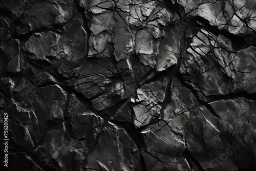 Black and grey cracked rock surface photo