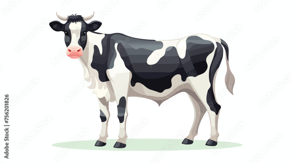 Farm animal cow icon flat vector isolated on white b