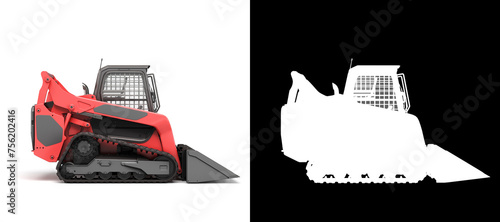Rent Large Track Skidloader right view 3d rendr on white with alpha