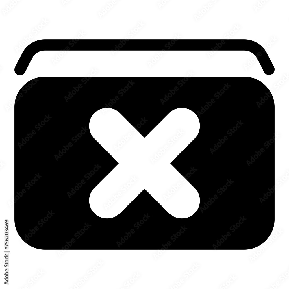 Obraz premium Cross x icon for unfollow, removal and cancellation