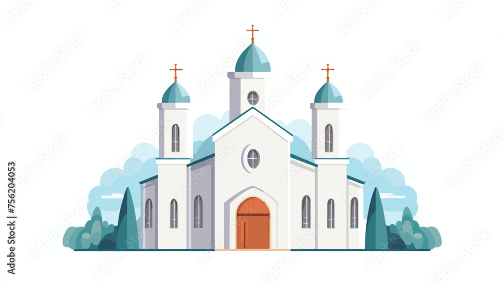 Flat icon of the Church. Vector . Christianity. Reli