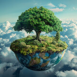 Garden Planet Earth in the Clouds,Aerial View of Lush Greenery