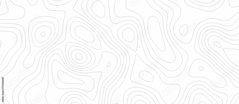 Abstract topography wavy line map background. vector illustration. topography map on land vector terrain Illustration. Black on white contours vector topography stylized height of the lines.	