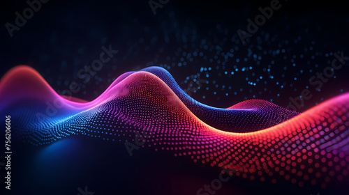 Abstract digital wave technology background