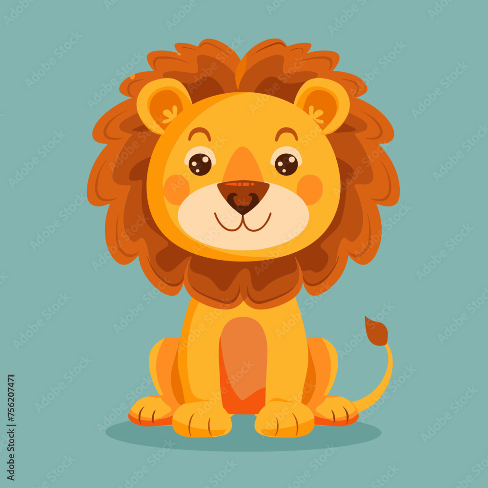 Playful Cartoon Lion in Vector Illustration, Svg Clipart Playful Cartoon Lion in Vector Illustration, Svg Clipart