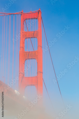 Misty Golden Gate Bridge Shrouded in San Francisco Fog