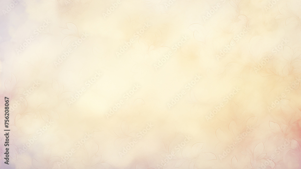 Beige background with foliage in watercolor style