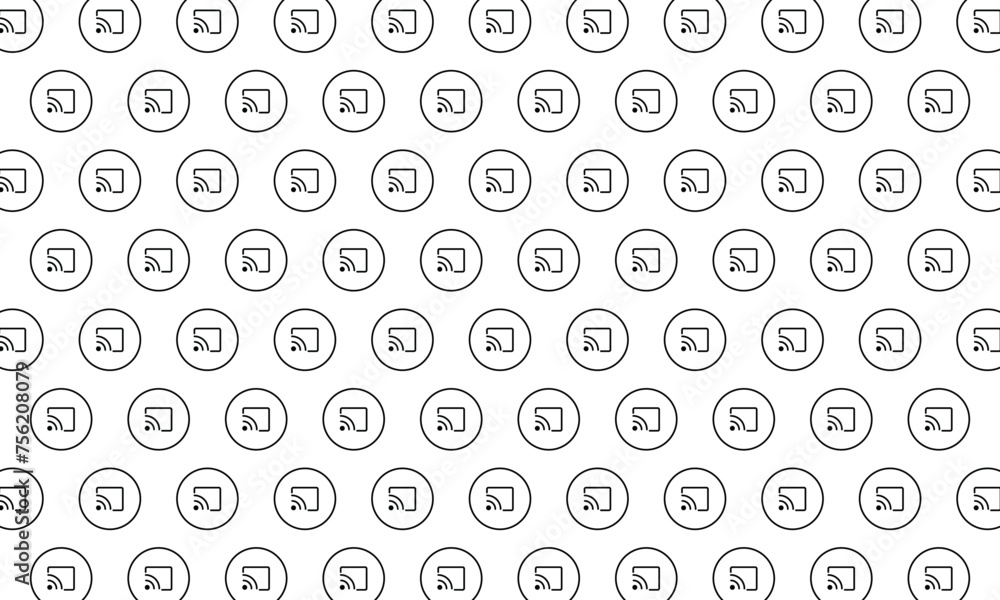 Cast, Screencast Icon pattern on white background. Vector Illustration